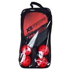 XS SPORTSTER匹克球拍組 及收納袋, 1個, 【紅色套組】2只拍+4球, 紅色套組