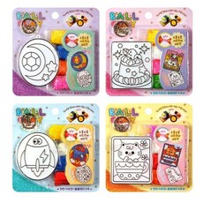 1200볼클레이 양면윈도우아트 키링 점토 찰흙 구디백 답례품 색연필 칼라찰흙, 랜덤, 1개