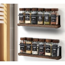 냉장고 초강력 자석 양념통 선반 2개 4개 세트 주방 공간활용 마그네틱 메탈 수납 랙 전자레인지, No Jars, 2 Racks