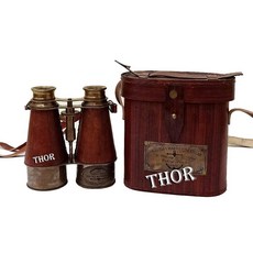 해상 황동 마감 쌍안경 스파이 유리 가죽 상자 선물 장식 15.2cm(6인치) 소박한 빈티지 홈 데코 선물, 해상 황동 마감 쌍안경 스파이 유리 가죽 상자 선물 장