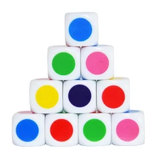 10PCS 1MM 다이스 컬러 도트가 있는 교실 상품 수학 장난감 어린이 소년 소녀, 01 10PCS 1MM Assorted