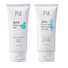 PSK毛孔淨化組 30%胺基酸溫和潔面霜 Q10嫩白去角質凝膠 保濕深層淨化亮白洗面乳, 1個, 正貨