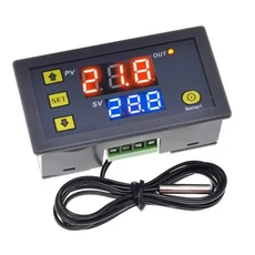 W3230 프로브 라인 20A 디지털 온도 제어 LED 디스플레이 온도 조절기(열/냉각 스위치 포함) 12V/24V DC 및, 01 DC24V