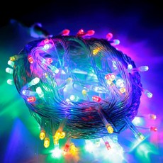 摩達客 100燈LED燈串聖誕燈樹燈串(彩色光透明線)附IC控制器 高亮度省電, 1個