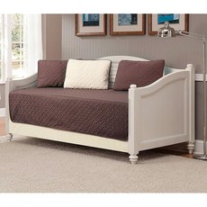 팬시 컬렉션 5pc 데이베드 퀼팅 침대 스프레드 커버렛 세트 솔리드 코랄/카키, Coffee Brown/Beige