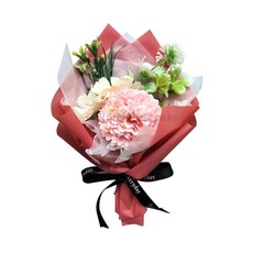 미니꽃다발 조화 4종 성묘 납골당 꽃다발 부착식, 1개, 핑크꽃다발(핑크수국)