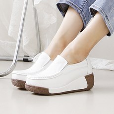 소가죽 키높이 푹신 통굽 로퍼 (5cm) 원트(2)