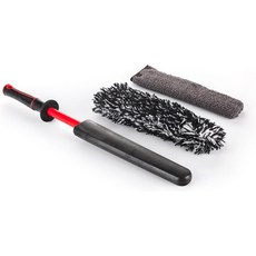 디테일 팩토리 - 교체 가능한 극세사 커버가 있는 휠 브러시 미니 초부드러운 청소 세탁 및 타이어 림 눈사태, Red, Regular