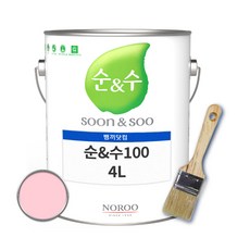 노루페인트 순앤수100 플러스 친환경 수성페인트 4리터 무광 내부용, 분홍3-조색표, 1개, 4L