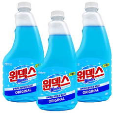 윈덱스 유리세정제 리필 /유리창 청소, 3개, 500ml
