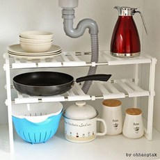 화이트 주방수납용품 싱크선반