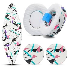 WC Wicked Cushions Modkit V2 Nova Pro 무선 프로 옴니 & 엘리트 - 젤 이어패드 엑스트라 와이드 헤드밴드 및 사이드 플레이트 Arctis W, 90년대 화이트