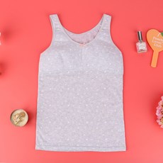 Toonna女童款第1階段胸墊背心 2件組 女童款棉質內衣 2件可愛的心形貓咪小學生背心胸罩 RK貓咪2件