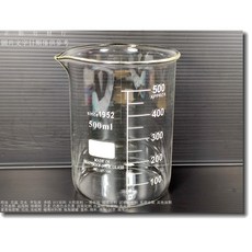 玻璃燒杯 500ml 8.2cm*12.5cm, 1個
