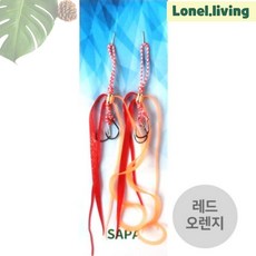 로넬리빙 타이라바스커트 루어스커트 실리콘 레드오렌지 바다 타이라바 2개입