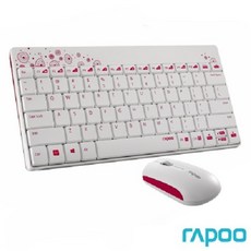 Rapoo 雷柏8000 無線光學鍵鼠組-白，無線鍵盤滑鼠套裝，簡約時尚，舒適手感, 白, 8000