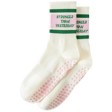 YaWL 울sow 필라테스 그립 양말 여성용 요가 그립피 귀여운 바레 미끄럼 방지 운동용 크루 스티키 운동 병원 어제보다 더 강한 핑크 1팩 원사이즈 249414