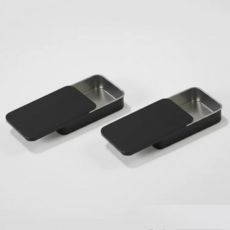 마요네스 미니 틴케이스 박스, 2개, 매트 블랙