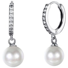 S925 珍珠鑲鑽耳環