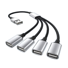 키넬 USB 케이블 분배기 4구 25cm 고속 데이터 전송 OTG 허브, 1개