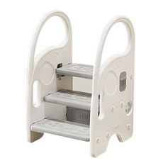 키들 아기 3단 계단 디딤대, 1개, 화이트