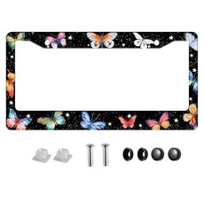 차량용 번호판 프레임 범용 핏 (레트로 플라워-2개)