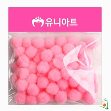 OS 1000 퐁퐁 15mm 분홍 원형솜 컬러솜