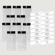 사각 양념통(조미료캡) 500ml x10개+(라벨지16개), 1개