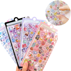 케이엠 3D 입체 스티커 다꾸 에어 폰꾸, 바다생물친구들+유령친구들+파란토끼친구들+동물친구들, 1세트