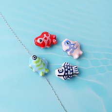 비즈아이 [5930-01]세라믹통과형 물고기 15x12mm 1개