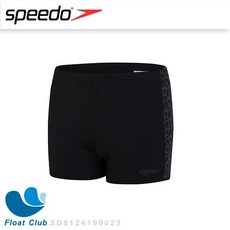 Speedo 男 運動四角泳褲 黑色/灰色