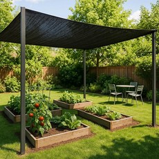 SUNNY GUARD 35-45% 햇빛 가리개 천 1.8 x 2.4m(6 x 8피트) 블랙 HDPE 메시 - 식물 채소 온실 파티오 닭장 및 개 켄넬용 통기성 정원 쉐, 70% 쉐이드-블랙