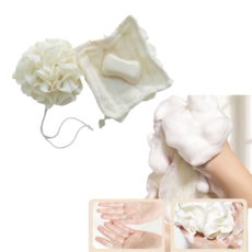 비누 주머니 망태기 거품 풍성 빅 샤워볼 저자극 샤워볼 1+1, 2개, 옐로우