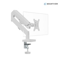 두터운 상판 LUX17 프리미엄 가스쇼바 모니터암 27인치 32인치 Desk mount monitor arm 클램프 / 그로밋 모니터 스탠드 모니터 홀더, 1개, 화이트 [EW027]
