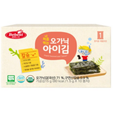 베베스트 처음먹는 오가닉 아이김 10p, 김, 15g, 2세트