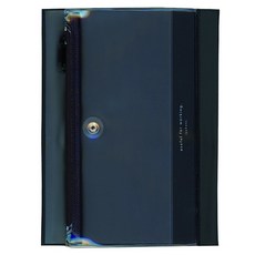 잇쇼니 PVC B6 노트 커버 펜 케이스 포함, R블랙, 1개
