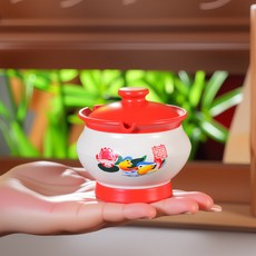 高顏值痰盂菸灰缸帶蓋防飛家用裝飾擺創意個性復古裝飾痰盂菸灰缸, 1個, 紅色:無規格