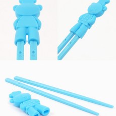 연습용젓가락 고리없는 교정젓가락 성인 양손 어른 왼손잡이 블루, 1개