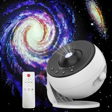 Star Projector Pro 야간 조명 스피커 포함 리모컨이 있는 천문관 프로젝터 13필름 디스크 및 15백색 노이즈 타이머 360° 회전 속도 침실 홈 시, Star Projector Pro 야간 조명, 스피커