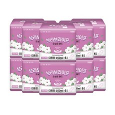 내츄럴코튼 남녀공용 브라보라이프 요실금 패드, 6개입, 10개, 대용량