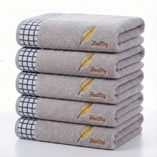 [재고 정리 세일] 호텔수건 호텔 수건 40수 수건 집들이선물 세면 타월 정교한 자수 타월, 5개, 잿빛