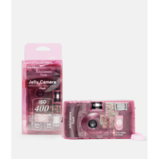 富士 FujiFilm JellyCamera Flash 400 果凍相機 傻瓜相機 內置閃光燈 復古風格 透明外殼 樹莓粉, 1個, 果凍相機 樹莓粉 (36張)