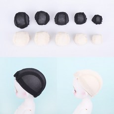 짱패브릭 인형가발 제작캡 / 가발만들기 / 가발베이스 / 가발캡, 작은SD(8-9인치), 블랙, 1개