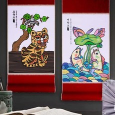 또팔아 민화 미니족자 캘리그라피족자 수묵화족자 전통족자, 화접도