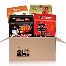 綜合泡麵組 辛拉麵 5包 + 安城湯麵 5包 + 火辣雞肉風味鐵板炒麵 5包 + 醡醬風味麵 5包, 1組