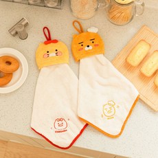 홈앤키즈 카카오프렌즈 주방 핸드타월 2P 세트 어린이집 유치원 고리수건 고리타올 주방수건 핸드수건 캐릭터 단체선물, 1개, 카카오프렌즈 주방 핸드타월 2P세트