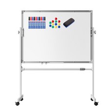 SILUNA 업그레이드버전 양면 자석 이동식 화이트보드 스탠드 (0.2mm 두꺼운 코팅)