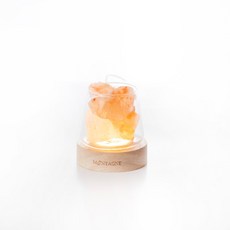 MONTAGNE 迷你富士山橙晶鹽水晶擴香組 精油擴香燈 USB供電, 1個, 檀香10ml, 10ml, 檀香