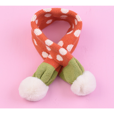 JUN팩토리 유아동 쁘띠머플러 쁘띠도트방울 머플러 워머 크리스마스 KC인증 어린이집 개별포장 유치원 답례품 생일선물, 1개, 오렌지