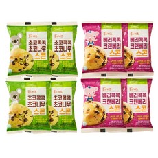 간식 풀무원 풀스 키즈 초코 칩 콕콕 초코 나무 녹차 + 크랜 베리 콕콕 크랜 베리 스콘 각4개, 8개, 55g